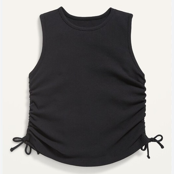 Old Navy Other - EUC barely worn Old Navy rib knit side cinch tie tank girls 14/16 black